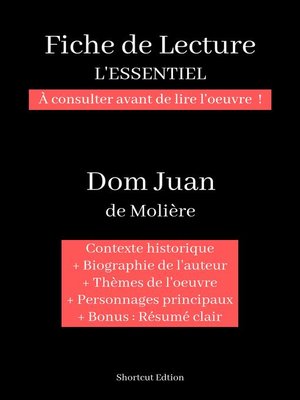 cover image of Fiche de lecture "L'ESSENTIEL"--Dom Juan de Molière
